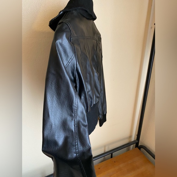 Miley Cyrus Black Faux Leather Jacket Girls XS - Picture 9 of 14